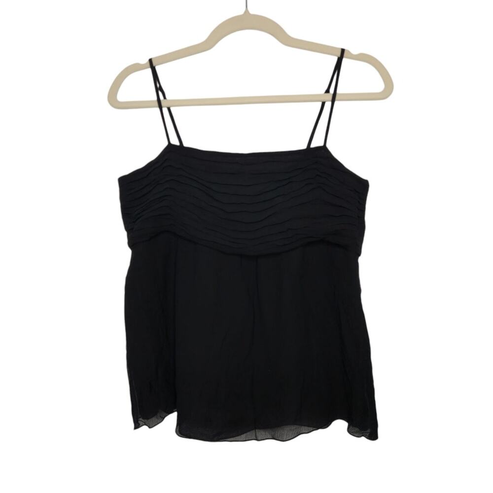 Vintage y2k Gap Size 4 Black Cami Tank Top Zip Emo Goth Witchy 90s 00s Shirt
